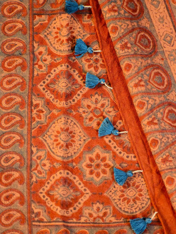 Buy Ajrakh Handloom Merino Wool Stole Online