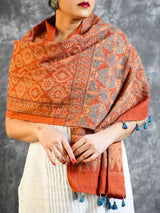 Buy Ajrakh Handloom Merino Wool Stole Online