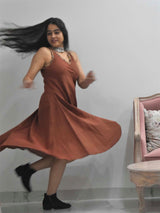 Maroon Organic cotton long dress dance