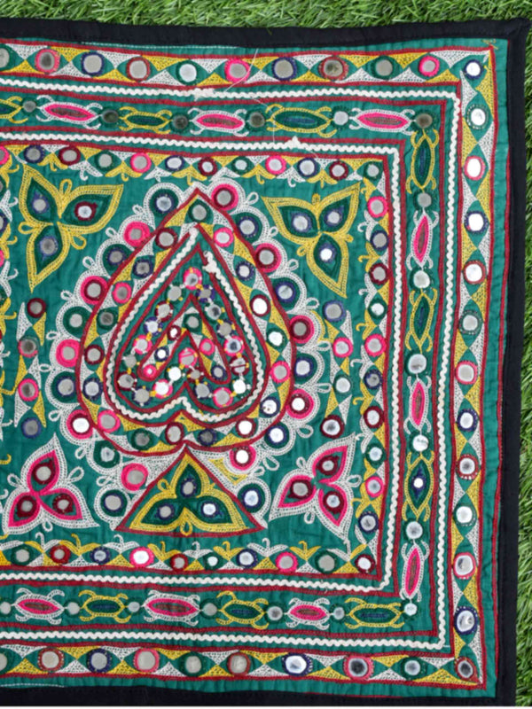 Maitli - Kutch Mirror Work Cushion Cover 14 X 14
