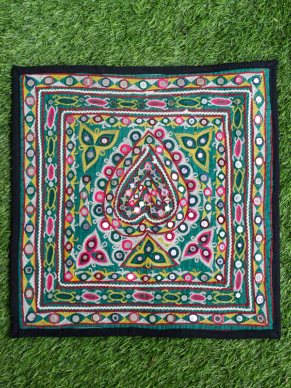 Maitli - Kutch Mirror Work Cushion Cover 14 X 14