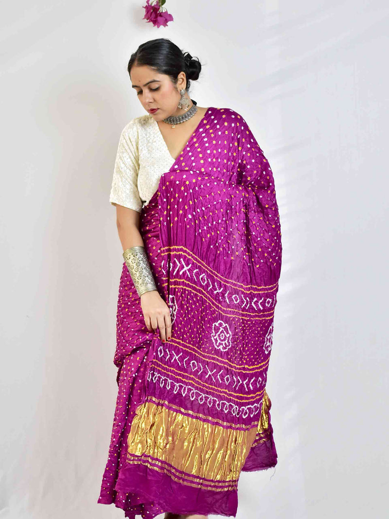 Hasi -  Rai Bandhej zari pallu Gajji Silk Saree