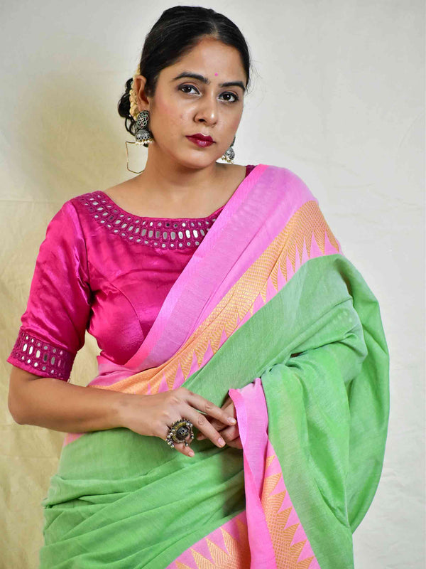 Rangeen - cotton saree with woven border