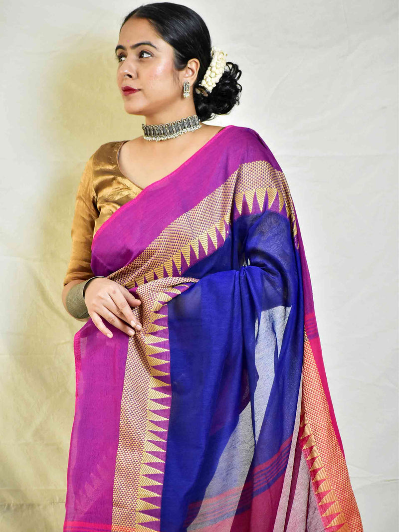 Raj - cotton saree with woven border