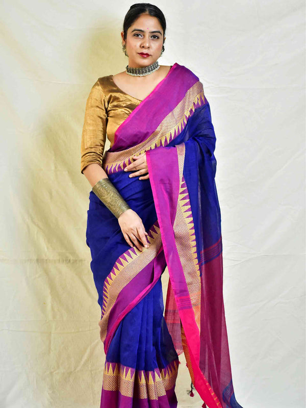 Raj - cotton saree with woven border