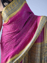 pink silk saree