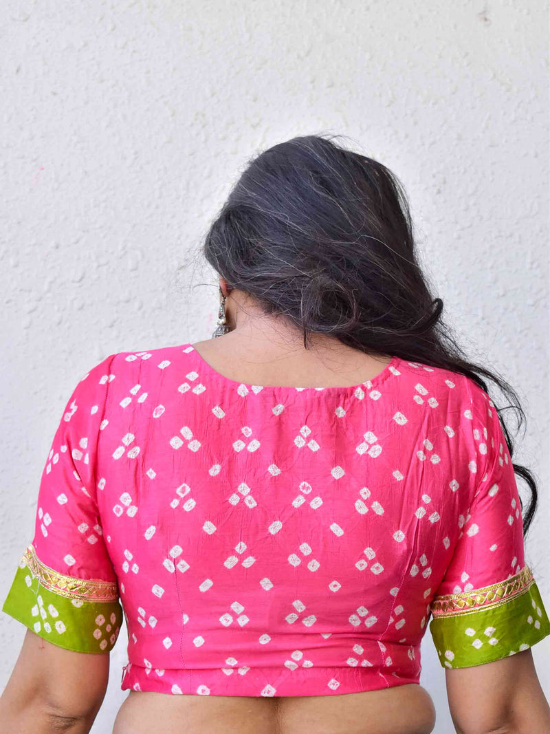 Rangeela - Handloom Chanderi silk Bandhani Blouse