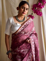 Indie - Dabu Chanderi silk saree