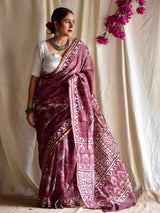 Indie - Dabu Chanderi silk saree