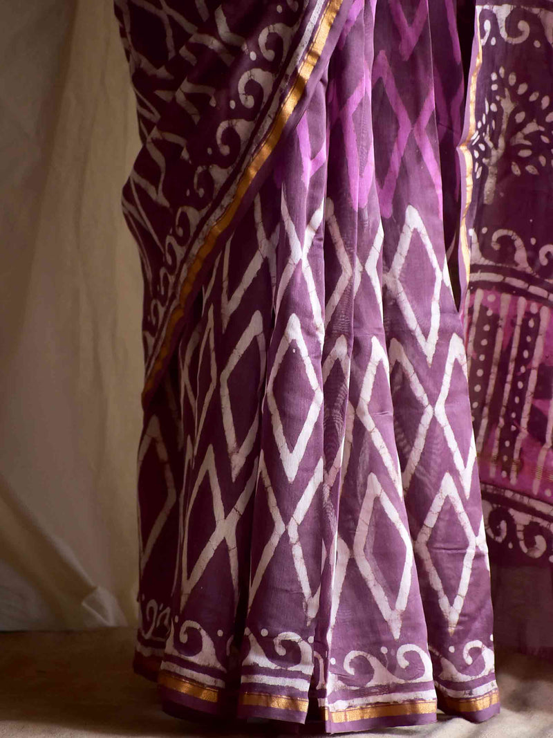 Misri - Dabu Chanderi silk saree