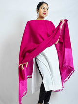 Pink - Handloom merino wool Shawl