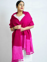 Pink - Handloom merino wool Shawl