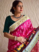 Sky fall - Handwoven ikat saree