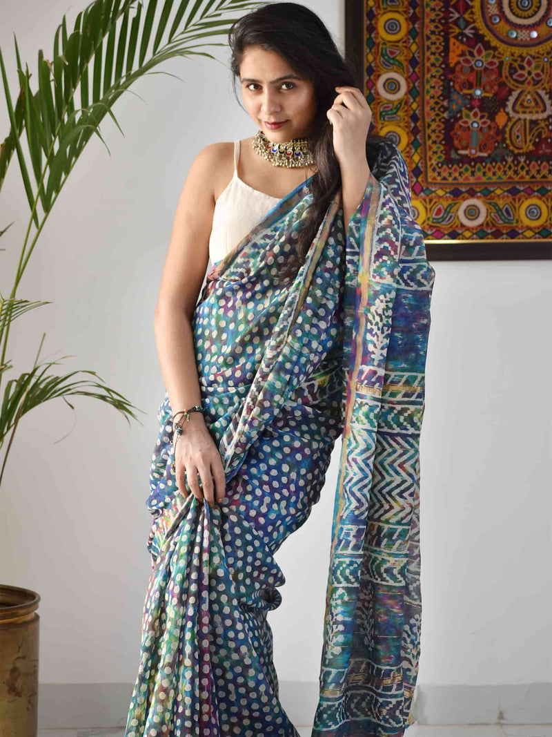 Holi Inspired Chanderi Silk Saree