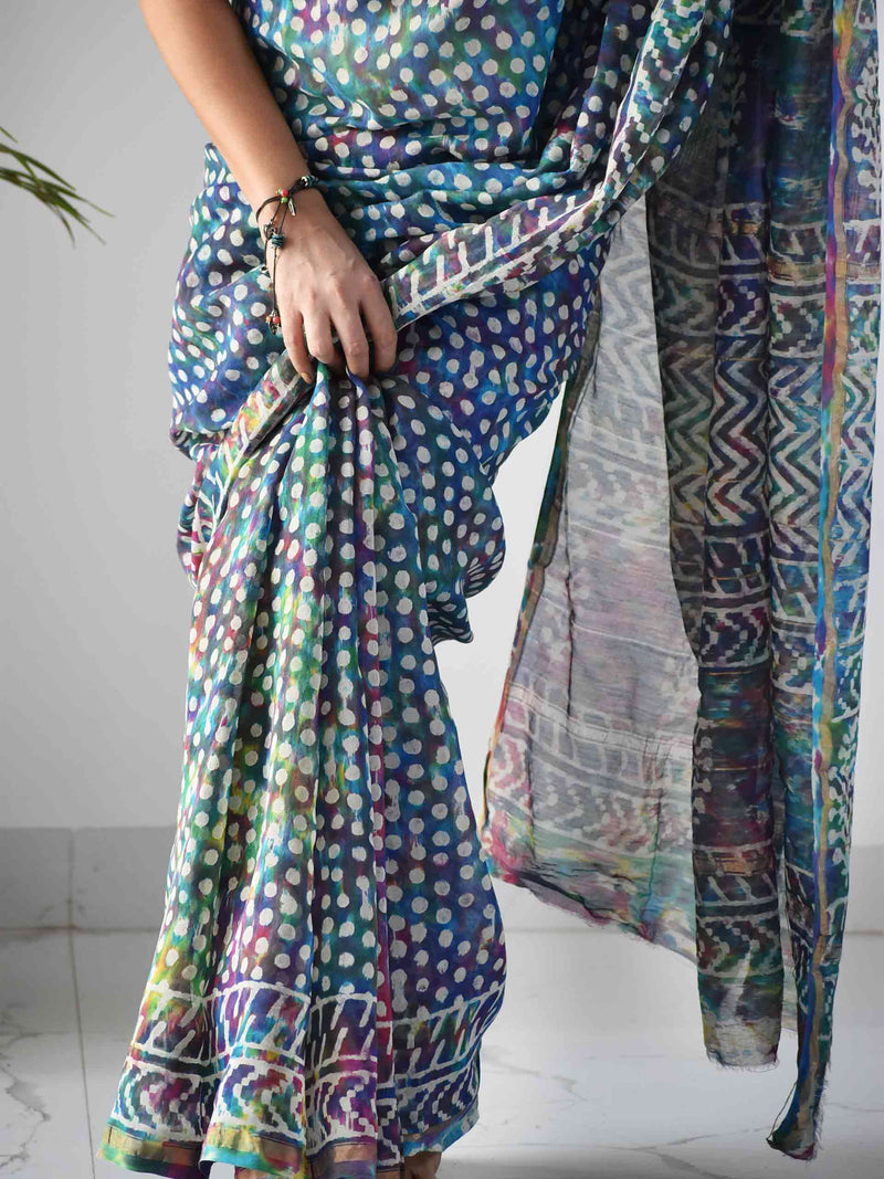 Holi Inspired Chanderi Silk Saree