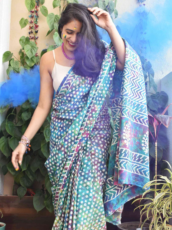 Polka dot saree