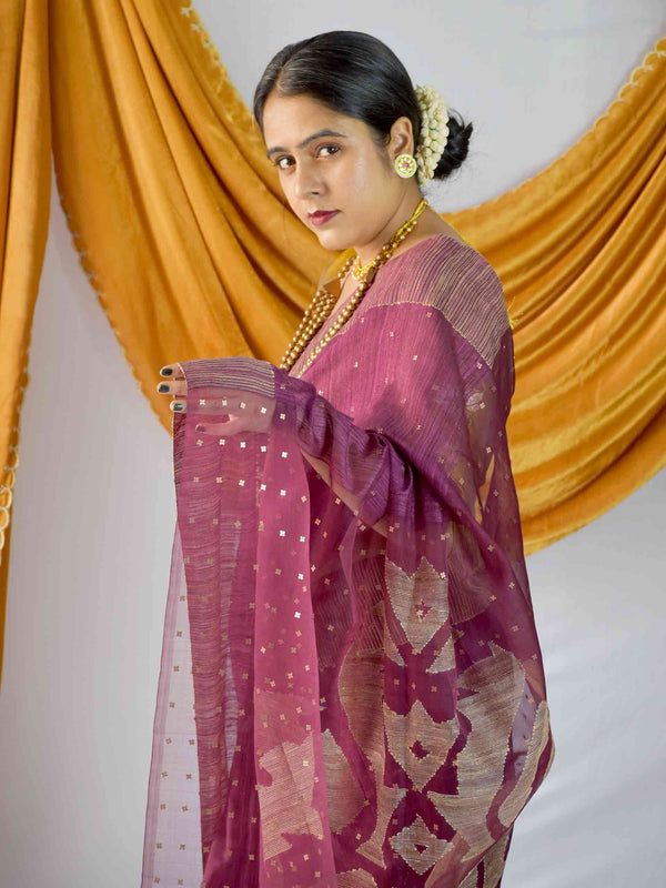 Buy Handwoven Matka Silk Saree Online