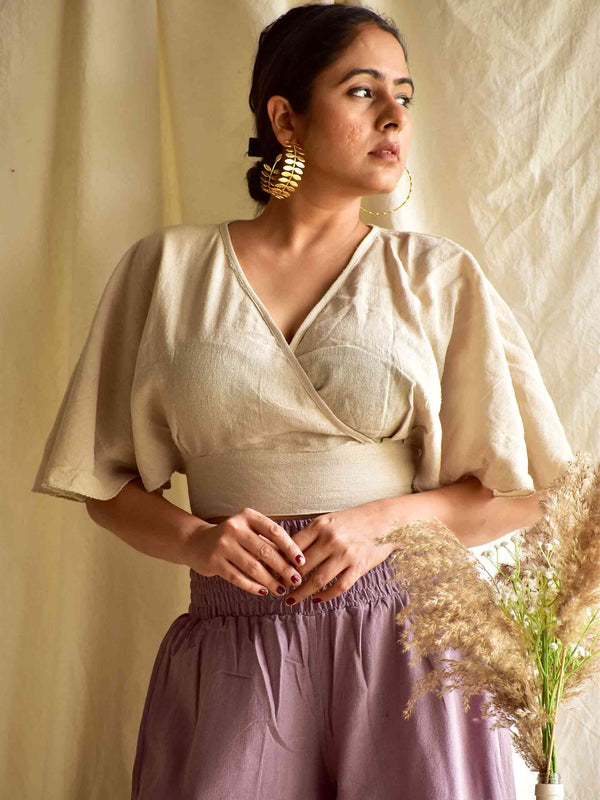 Bruno - Linen cotton crop top blouse