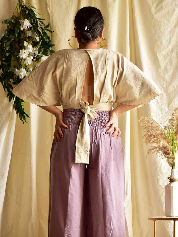 Bruno - Linen cotton crop top blouse