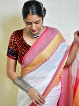 Mala - cotton saree with woven border