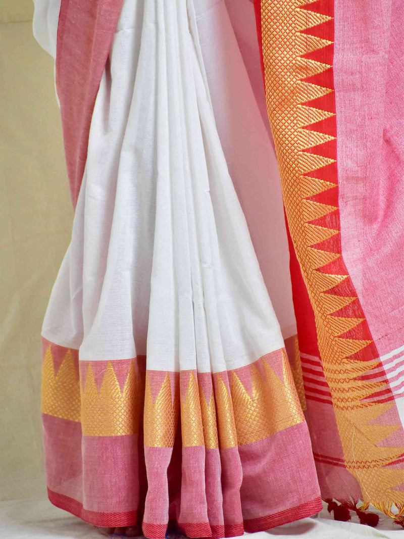 Mala - cotton saree with woven border