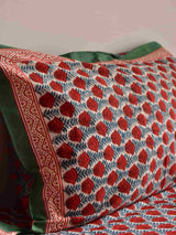 Matilda - Hand block printed COTTON DOUBLE BEDSHEET WITH PILLOW COVERS