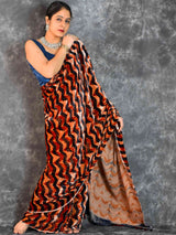 Buy Ajrakh silk saree 