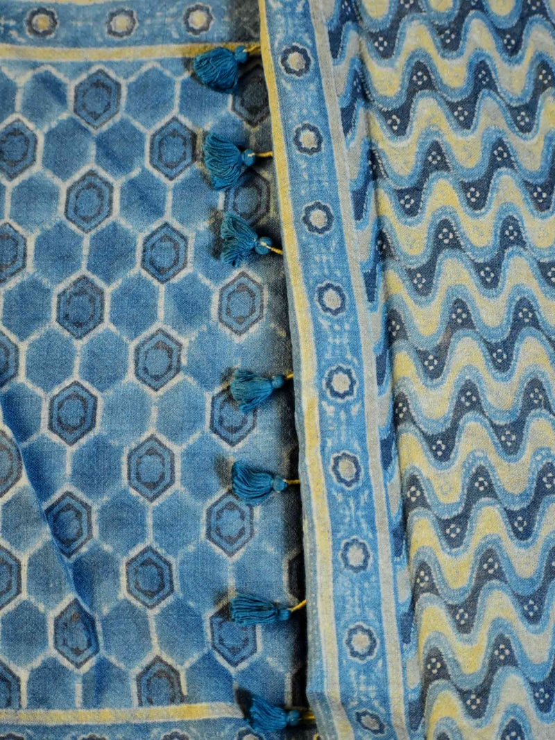 Buy Ajrakh Handloom Merino Wool Stole Online