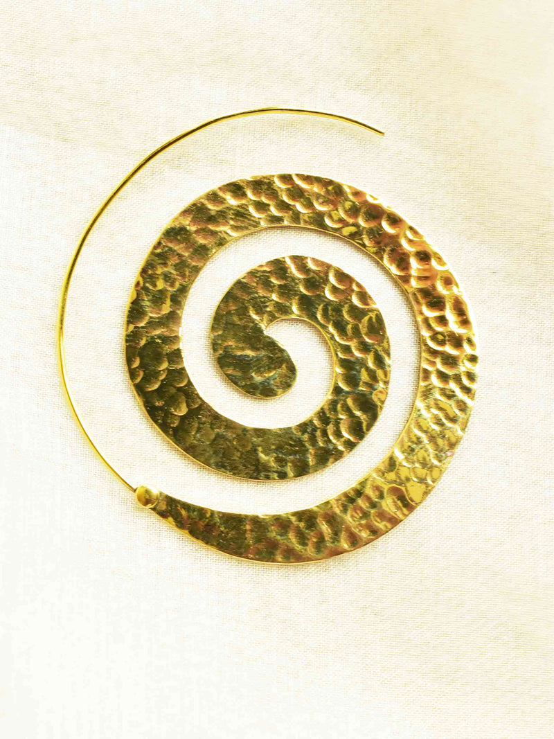 Spiral - Gold plated earring