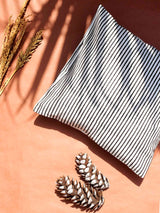 stripe - Hand block printed cotton cushion cover 16X16