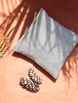 stripe - Hand block printed cotton cushion cover 16X16