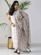 White Chanderi silk dupatta