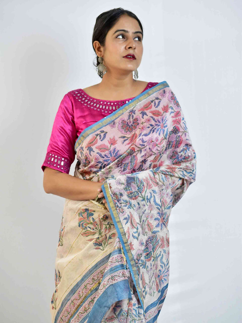 Tum ho - Dabu Chanderi silk saree