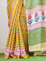 Dhoop - Dabu hand block printed cotton saree