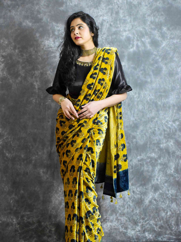 Buy Ajrakh Silk Saree Online