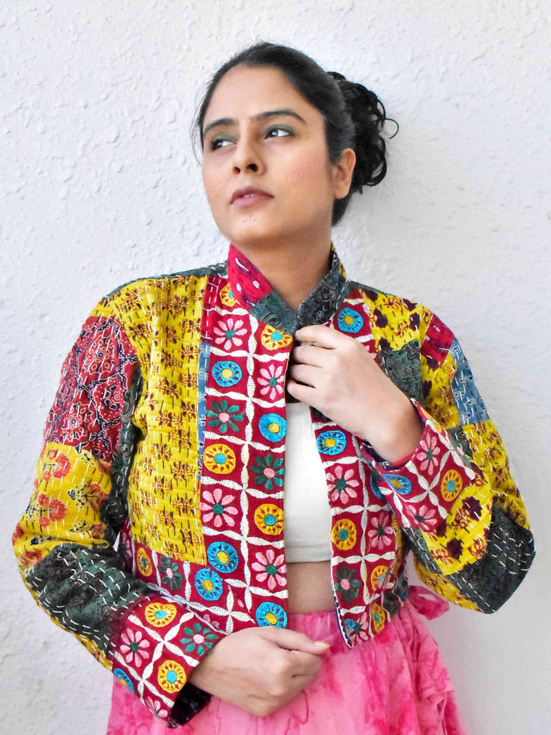 Akhand - hand embroidered patchwork Reversible jacket