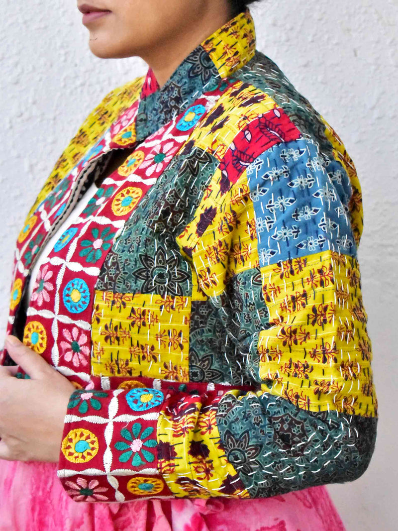 Akhand - hand embroidered patchwork Reversible jacket