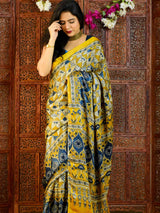 Nazm - Ajrakh mashru silk saree