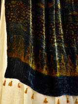 Berries - Ajrakh Silk Velvet Dupatta