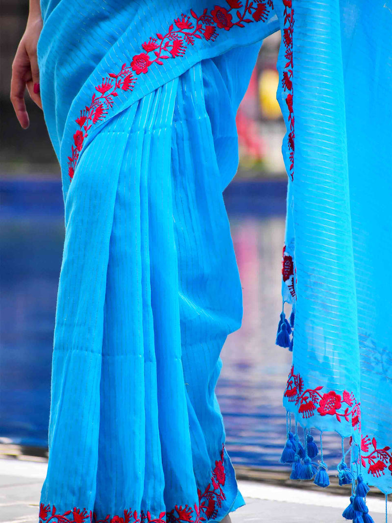 Buy Embroidered Saree Designs