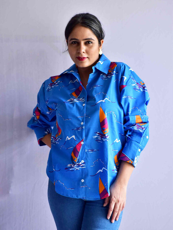 Macaws - Printed Cotton oversized Shirt