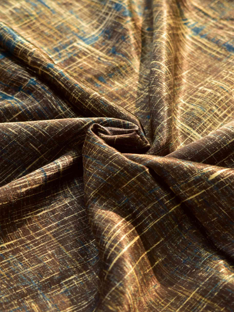 Artistry - Ajrakh Hand block printed Mashru silk fabric $47 per meter