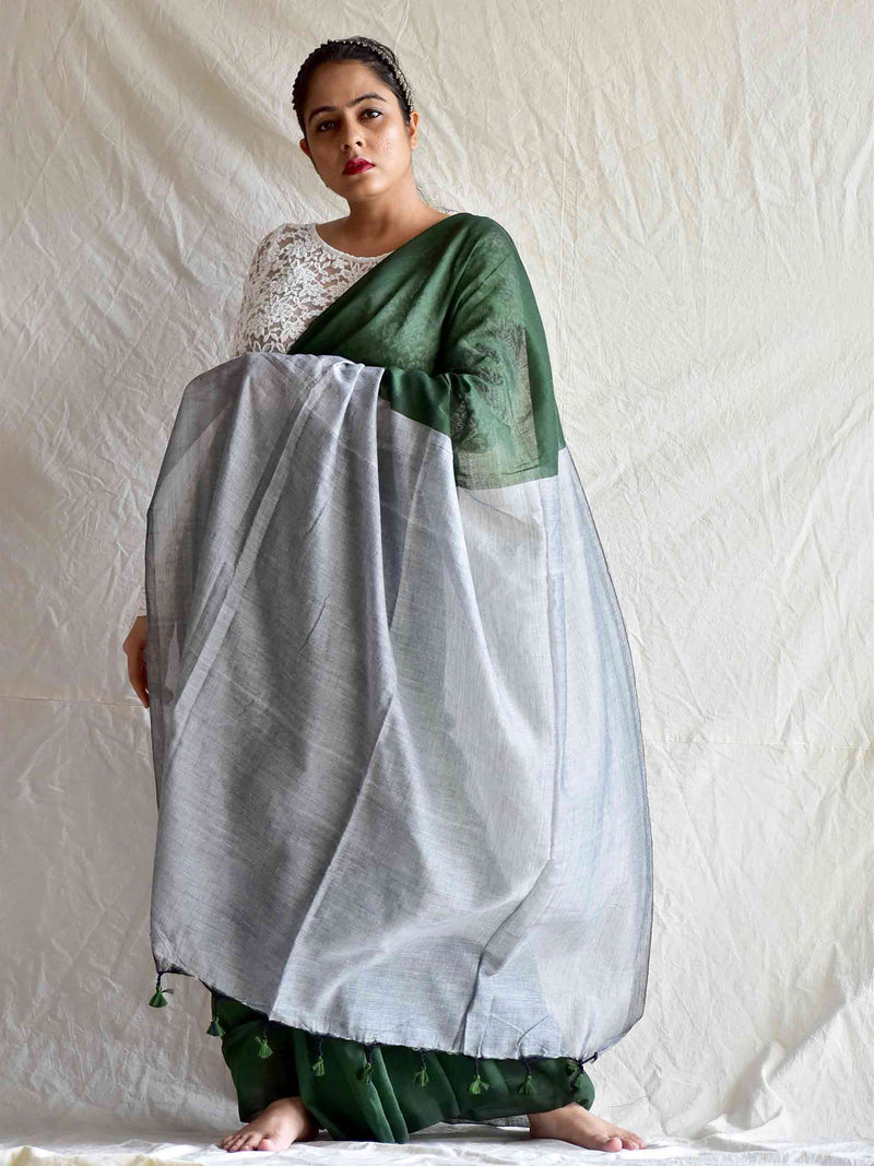 Warrior Princess - Dual shaded mul cotton saree