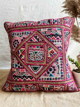 Megh - hand embroidered mirror work cushion cover 18X18