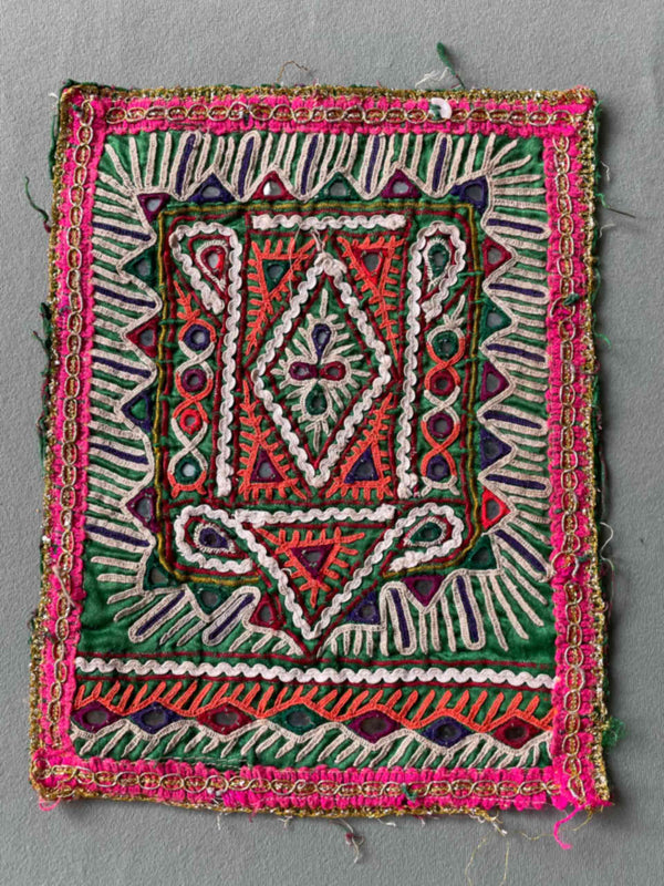 029 Vintage Mirror work Front Dress Patch 7*9 inch