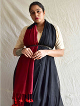 Black - Dual shaded mul cotton saree