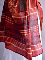 Chand baali - Ajrakh Mul cotton dupatta