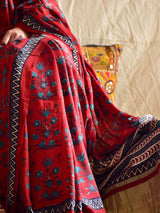 Phulwari - hand block printed Modal Silk Saree with zari pallu