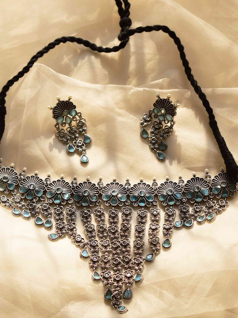 Mumtaz - Oxidized necklace set