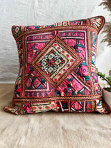 laado - hand embroidered mirror work cushion cover 18X18